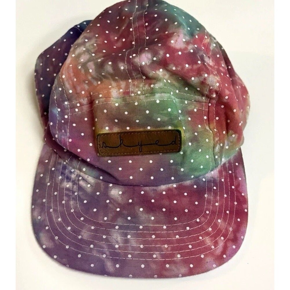 Plyed Women's Adjustable Baseball Cap Cotton Canvas Polka Dot Logo Purple